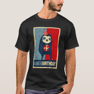 Camiseta AmeriBirthday American Sloth Birthday Cute USA Gif