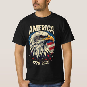 Camiseta América 1776 2026 Águila Calva Bandera Patriótica