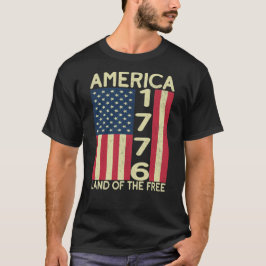 Camiseta América 1776 Tierra De La Bandera Libre De Estados