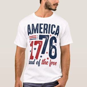Camiseta América 1776 Tierra de la Libertad Vintage Patriót