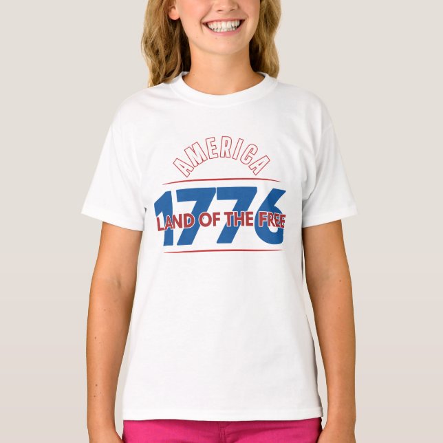CAMISETA AMÉRICA 1776 TIERRA DE LIBRES   (Anverso)