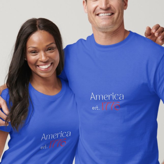 Camiseta America 250 Birthday est 1776 Typography Blue (Subido por el creador)