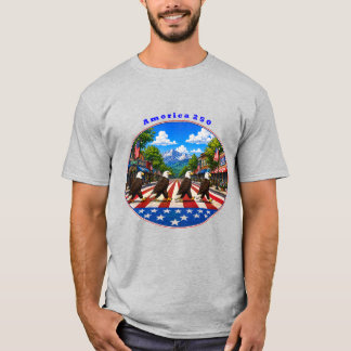 Camiseta América 250 con cuatro águilas calvas en la carret