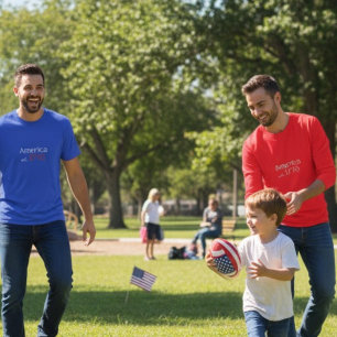 Camiseta América 250 Cumpleaños est 1776 Tipografía Rojo