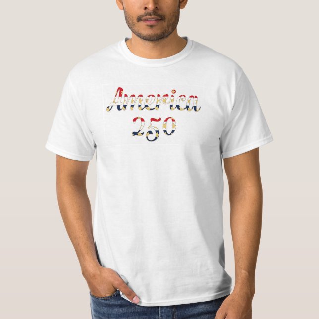 Camiseta América 250 rojo blanco azul dorado  (Anverso)
