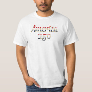 Camiseta América 250 Rojo, Blanco Azul Falso Oro