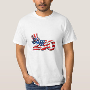 Camiseta América 250 Sombrero del Tío Sam Patriótico