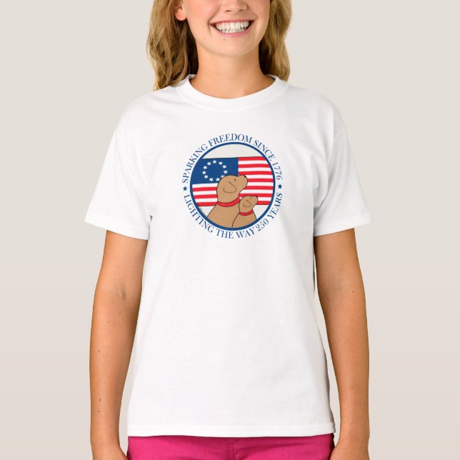 Camiseta America 250 Sparking Freedom Girls Short Sleeve (Anverso)