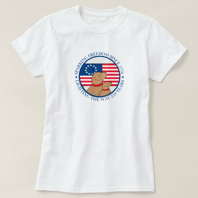 Camiseta America 250 Sparking Freedom Women Short Sleeve (Diseño del anverso)