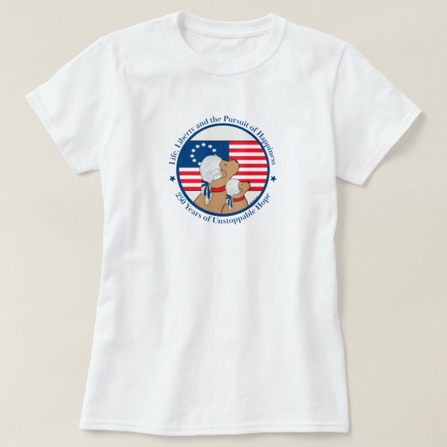 Camiseta America 250 Year Founding Fathers Sh Sleeve Women (Diseño del anverso)