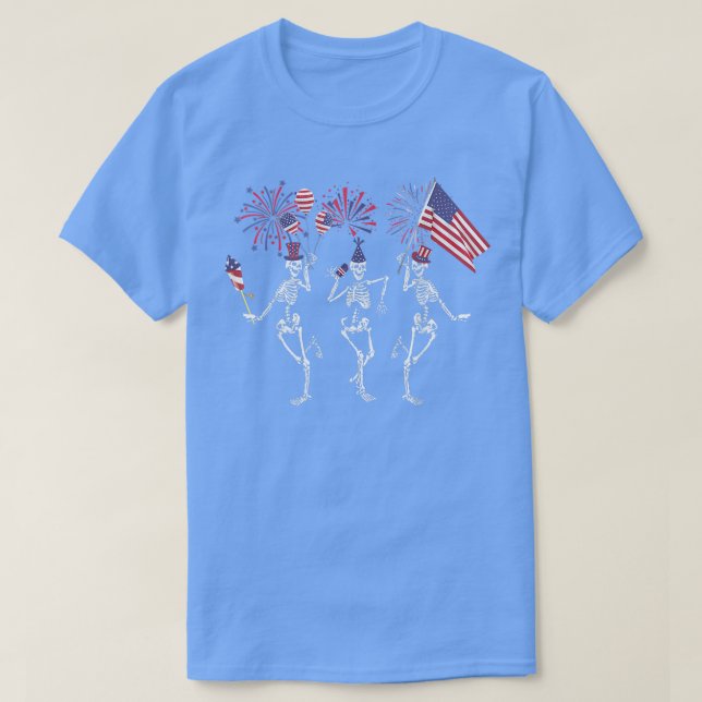 Camiseta America 4th Of July Independence Day, Skeleton Dan (Diseño del anverso)