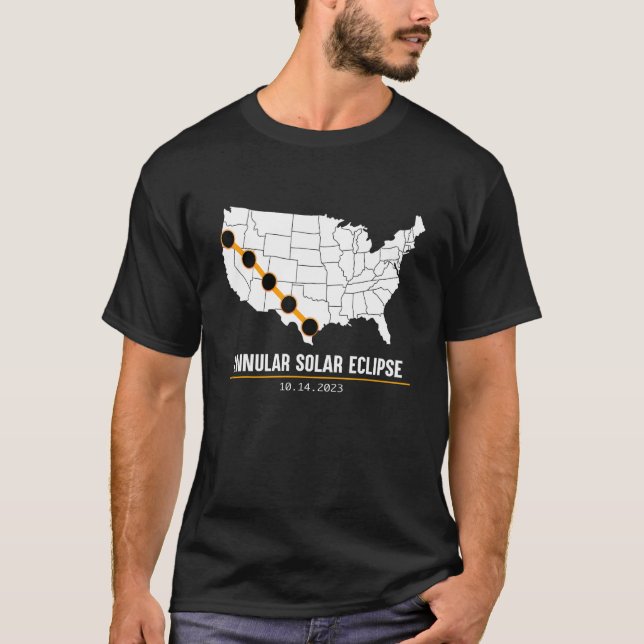 Camiseta America Annular Solar Eclipse Shirt Map USA 2023 S (Anverso)