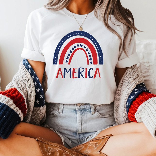 Camiseta América | Arcoiris rojo blanco y azul (Subido por el creador)