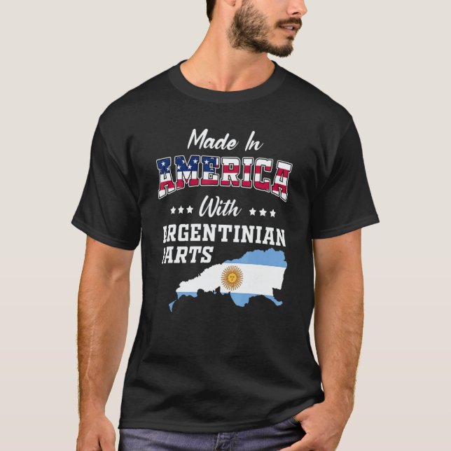 Camiseta America Argentinian Part Argentina Map USA Flag Ro (Anverso)