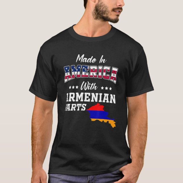 Camiseta America Armenian Parts Armenia Map USA Flag Ancest (Anverso)