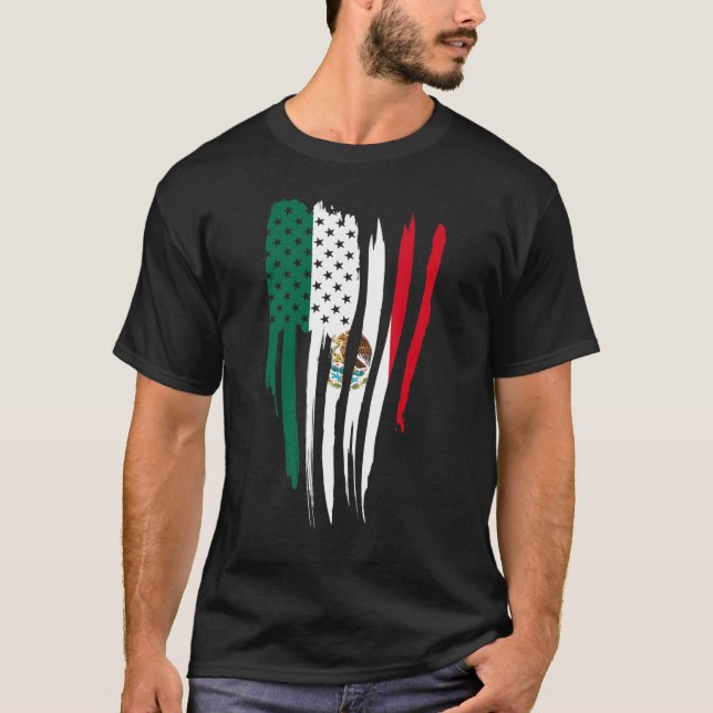 Camiseta América Bandera de México Roots Americanos 1 (Anverso)