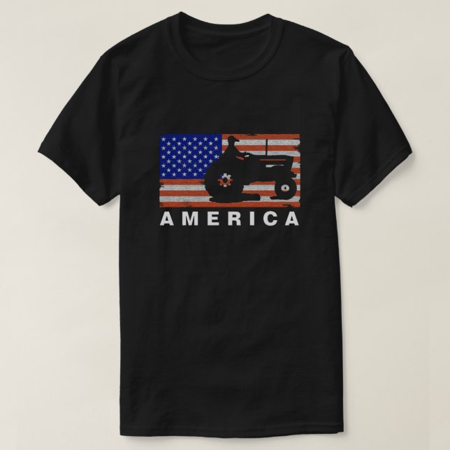 Camiseta AMERICA-BANDERA de tractores (Diseño del anverso)