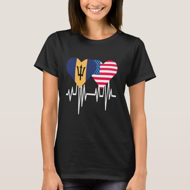 Camiseta América Barbados Pareja Corazón (Anverso)
