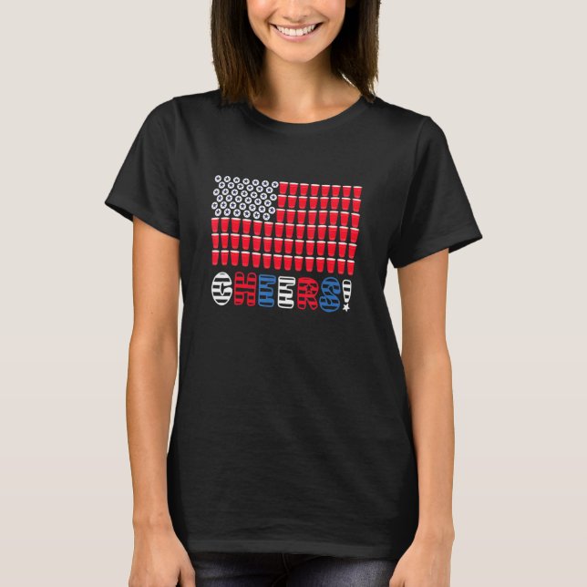 Camiseta America Beer 4th Of July Usa Flag  Cheers (Anverso)