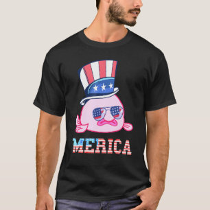 Camiseta America Blobfish Patriótico Bandera Americana Gruñ