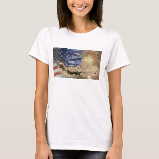 Camiseta América - botas y fuegos artificiales