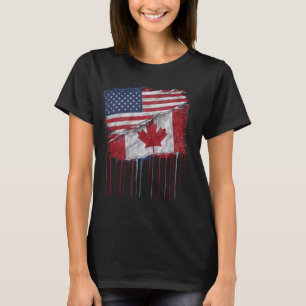 Camiseta América Canadá marca mitad estadounidense mitad ca