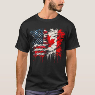 Camiseta América Canadá marca mitad estadounidense mitad ca