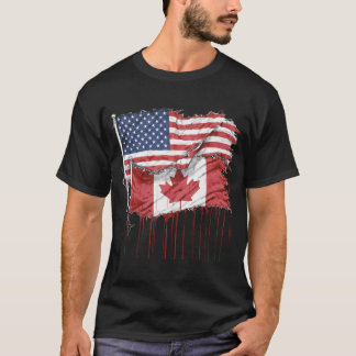 Camiseta América Canadá marca mitad estadounidense mitad ca