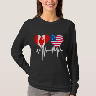 Camiseta América Canadá Pareja Corazón