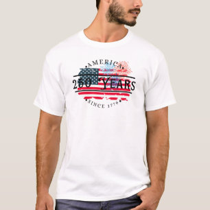 Camiseta América desde 1776 con bandera estadounidense y fu
