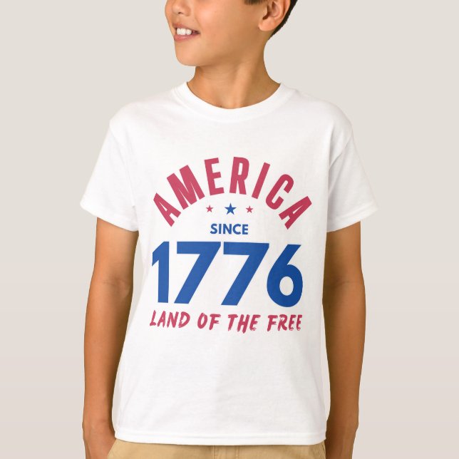 CAMISETA AMÉRICA DESDE 1776 TIERRA DE LOS LIBRES  (Anverso)