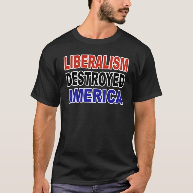 CAMISETA AMÉRICA DESTRUIDA LIBERALISMO (Anverso)