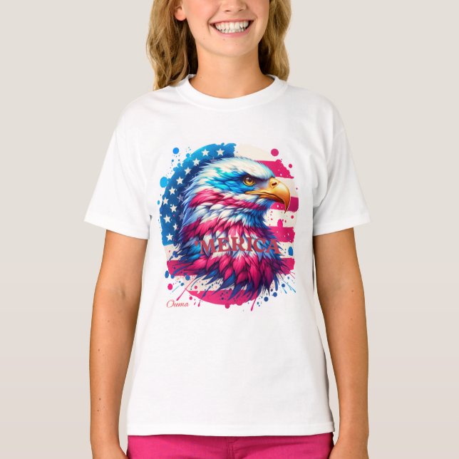 Camiseta América - Diseño Patriótico de EEUU para el 4 de j (Anverso)