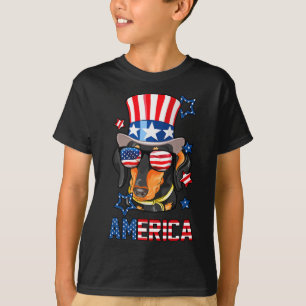 Camiseta America Dog Doxie 4 De Julio Tee 