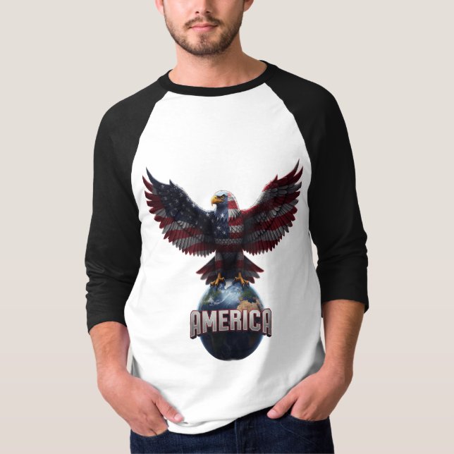 Camiseta AMERICA Eagle T-Shirt – Bold Patriotic Style (Anverso)