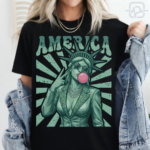 Camiseta América Estatua de la Libertad Chicle Patriótico U