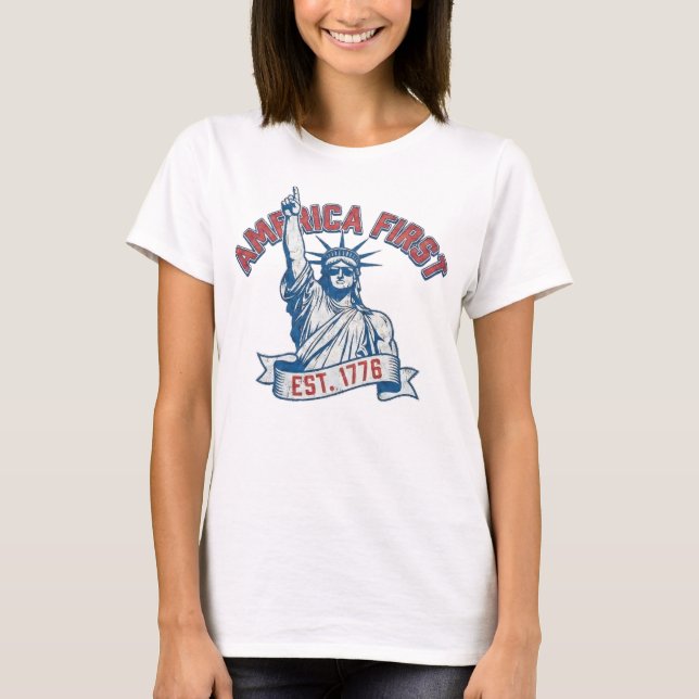 Camiseta AMERICA FIRST - Est. 1776 (Anverso)