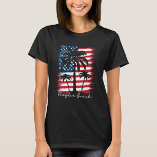Camiseta America Flag Flagler Beach Palm Tree Summer Vibe 4