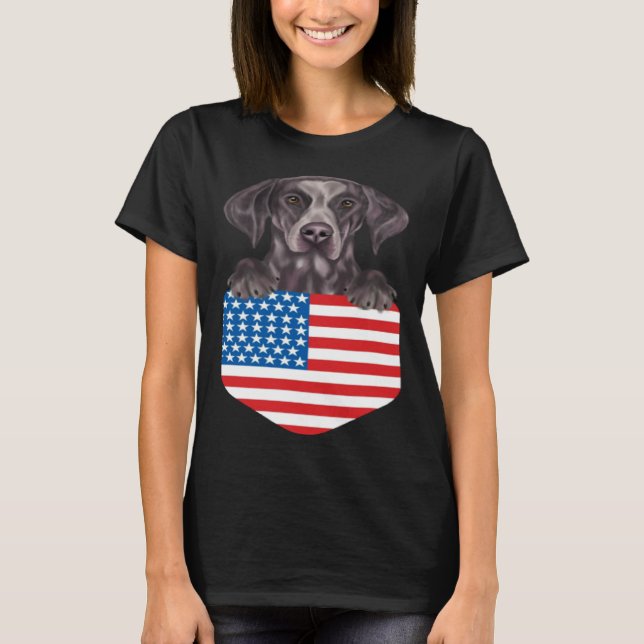 Camiseta America Flag German Shorthaired Pointer Dog In Poc (Anverso)