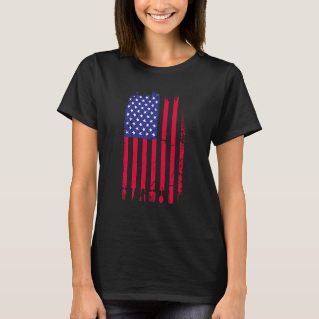 Camiseta America Flag Girll Costume Barbeque (Anverso)