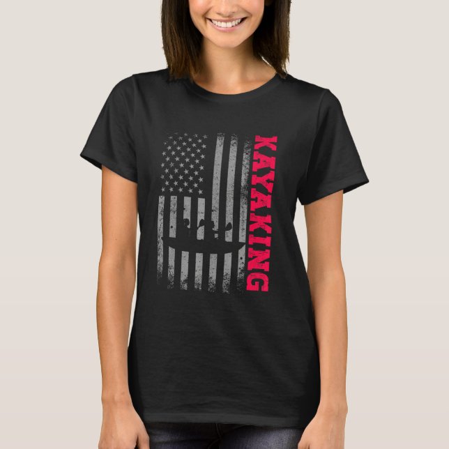 Camiseta America Flag Kayak   For Men Women (Anverso)