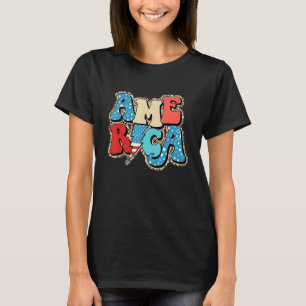 Camiseta América Flash Leopard 4 De Julio Patriótico Americ