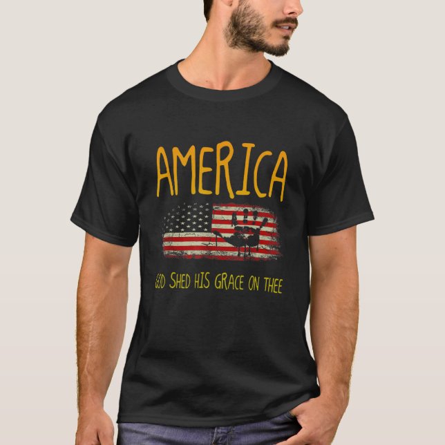 Camiseta America God Shed His Grace on Thee 4th of July Men (Anverso)