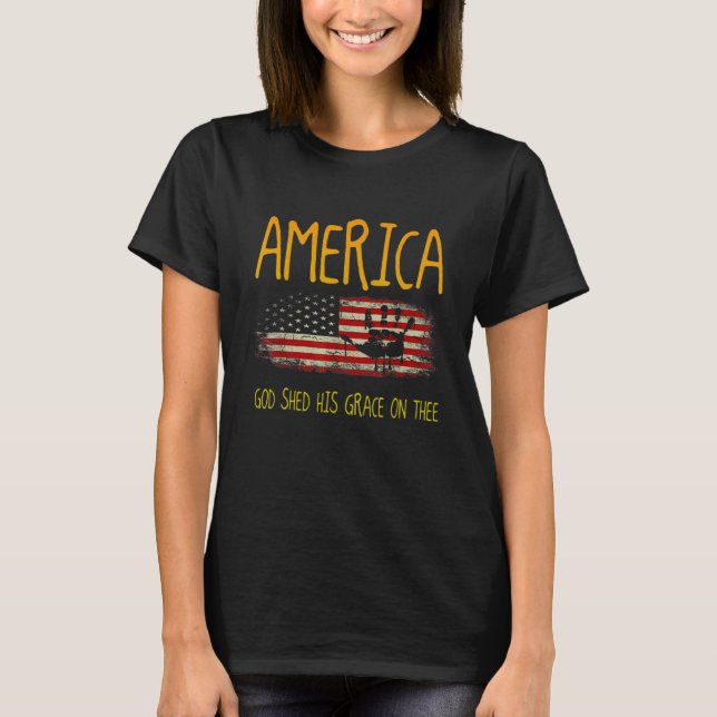 Camiseta America God Shed His Grace on Thee 4th of July Men (Anverso)