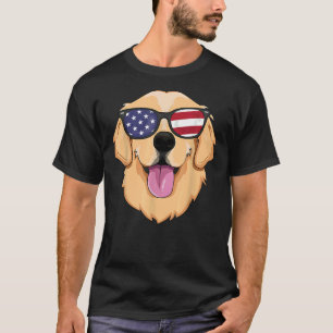 Camiseta America Golden Retriever 4 De Julio Para Hombres