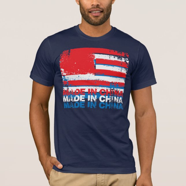 Camiseta América hizo en China - acodada - blanco (Anverso)