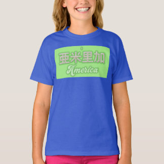 Camiseta America kanji 　Written with grains of rice