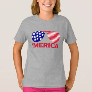 Camiseta América Lentes de sol azul rojo blanco