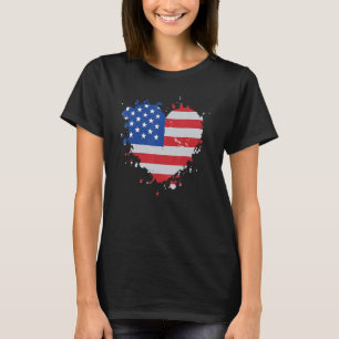 Camiseta America Love Flag Estados Unidos Heart Of July Ame