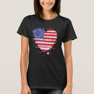 Camiseta America Love Flag Estados Unidos Heart Of July Ame